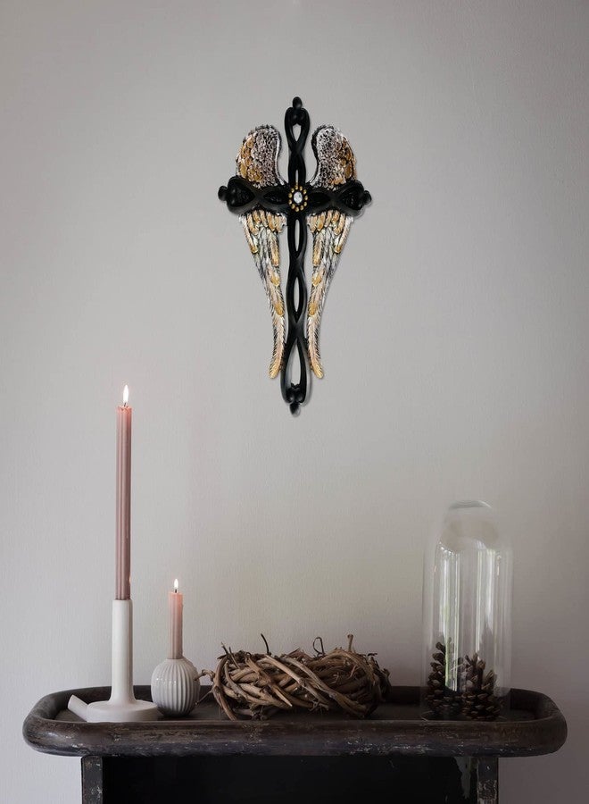 TALPGOD Crucifix Wall Cross, Crosses Wall Decor, Angel Wings Wall Decor, Jesus Religious Catholic Christian Native American Southwestern Unique Gothic Mexican Vintage Retro Wall Art Decor For Home Sculpture - Image 4